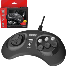 SEGA Genesis® 8-button Arcade Pad with USB® - Black