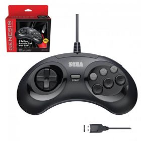 SEGA Genesis® 6-button Arcade Pad with USB® - Black