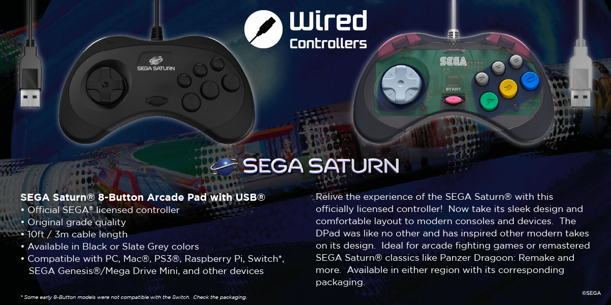 SEGA Saturn Arcade Pads with USB
