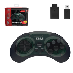 SEGA Genesis® 8-Button Arcade Pad - 2.4 GHz Wireless - Shadow