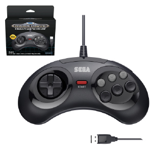 SEGA Megadrive 6-button Arcade Pad - USB Port - Black (EU Version)