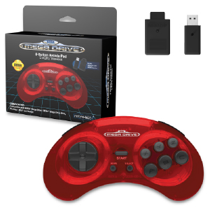 SEGA Mega Drive 2.4 GHz Wireless 8-Button Arcade Pad - Crimson Red