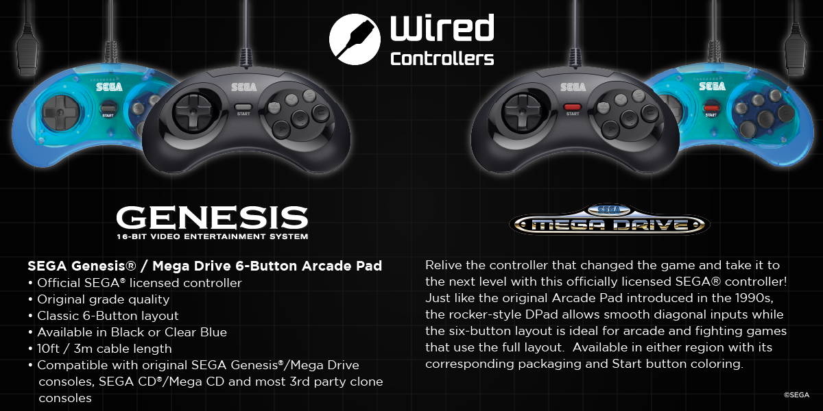 SEGA Genesis and Mega Drive Arcade Pads