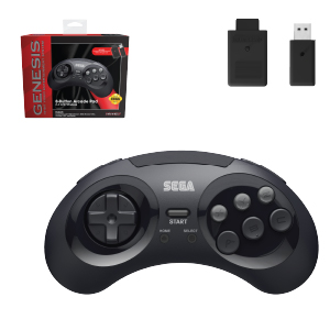 SEGA Genesis® 8-Button Arcade Pad - 2.4 GHz Wireless - Black