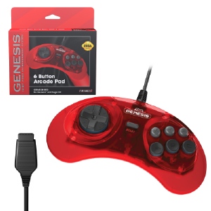 SEGA Genesis 6-Button Arcade Pad - Crimson Red