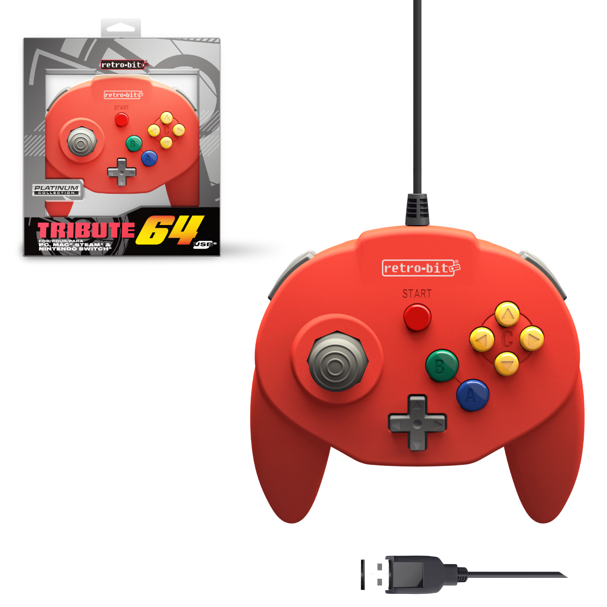 Tribute64 Wired USB - Red