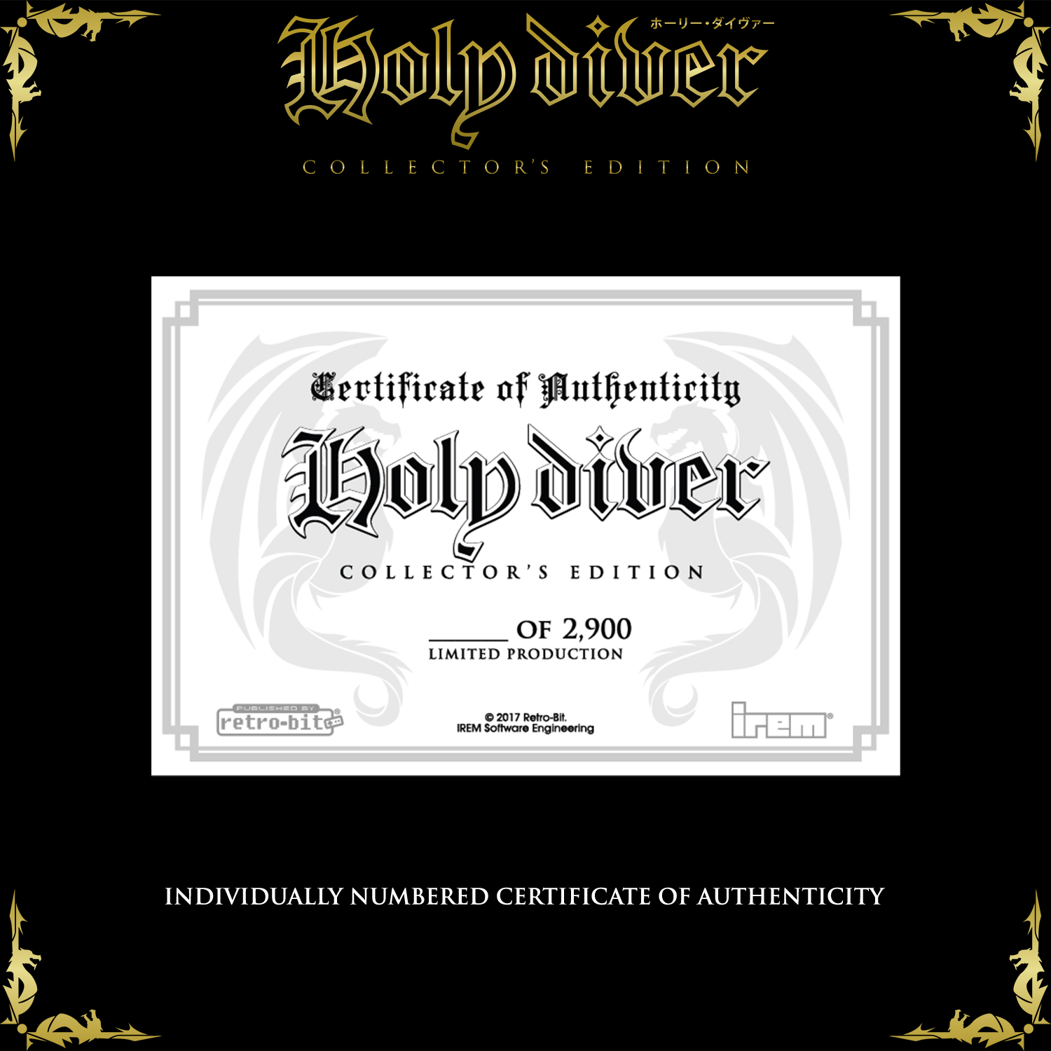 Individually Numbered Certificate of Authenticity Individually Numbered Certificate of Authenticity